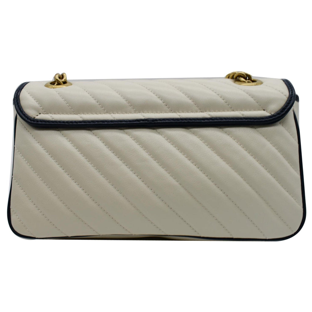 GUCCI Torchon Gucci Marmont Small  Matelasse Shoulder Bag White