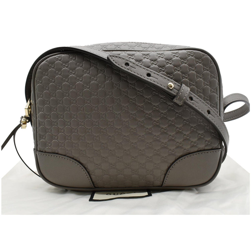 GUCCI Bree Mini Gucci Guccissima Leather Crossbody Bag Grey 449413
