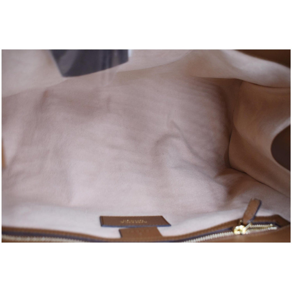 GUCCI Blind for Love Gucci Supreme Canvas Top Handle Crossbody Bag Maple Brown 453704