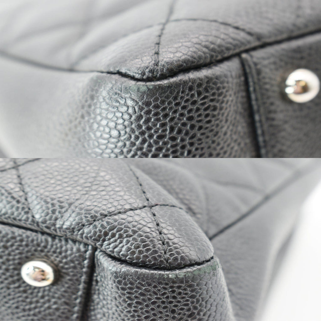 Chanel XL Grand Quilted Caviar Leather Shopping Tote Bag Black