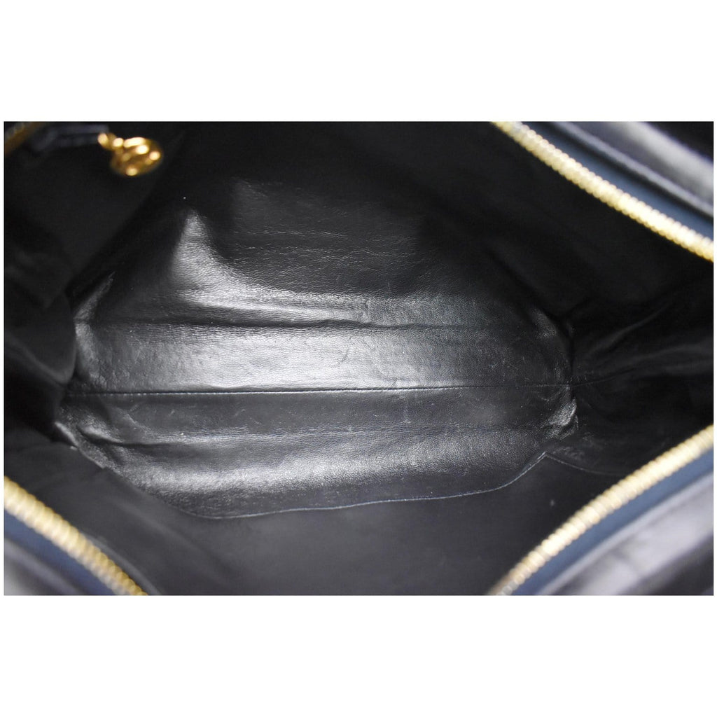Chanel  Quilted Leather Chain Handle Tote Bag Black