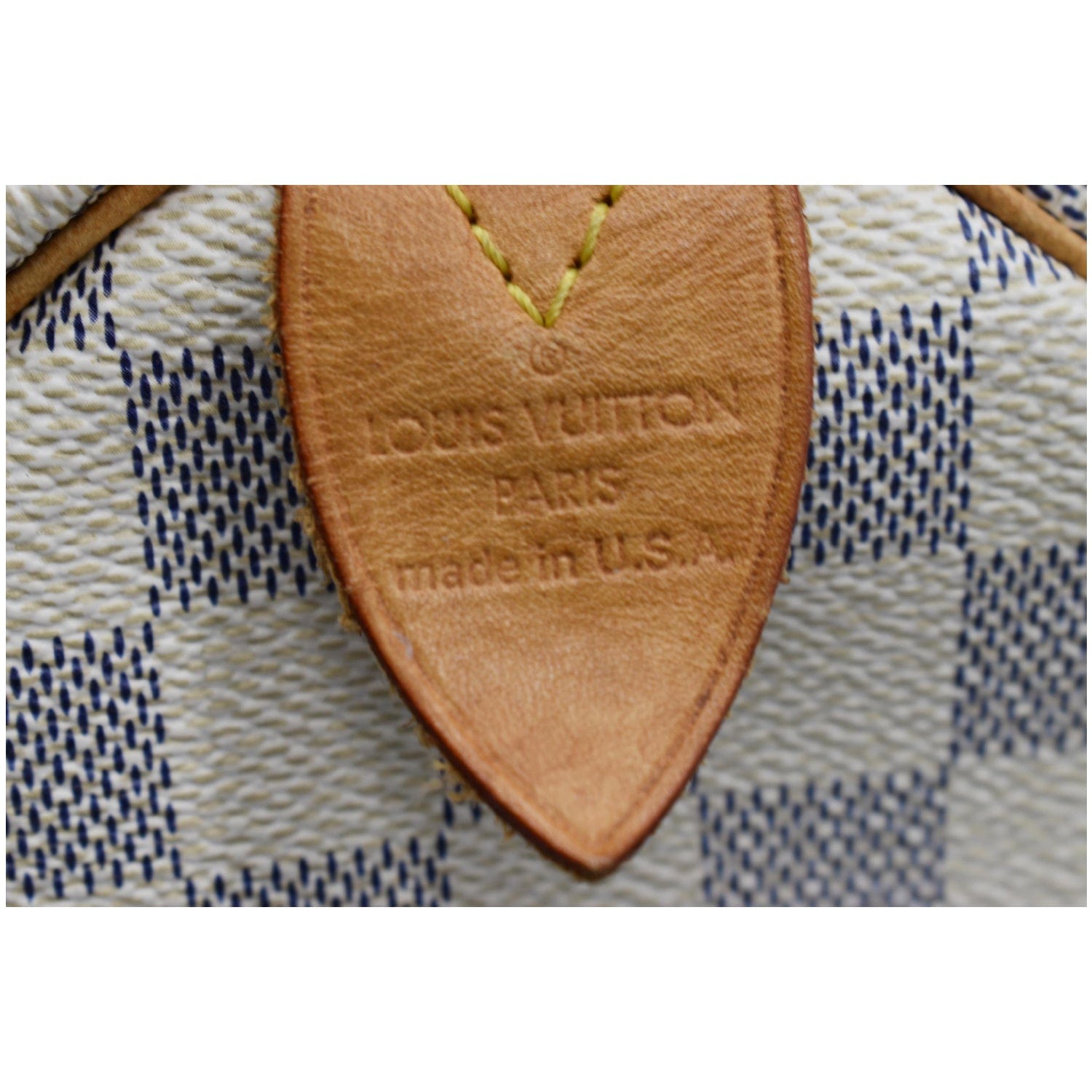 LOUIS VUITTON Speedy 35 Damier Azur Satchel Bag White