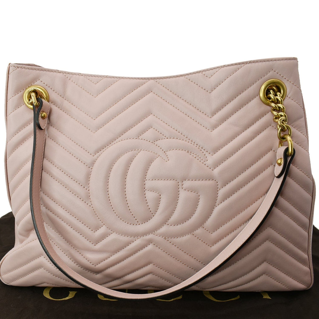 GUCCI Gucci Marmont Medium Metelasse Quilted Leather Shoulder Bag Nude 453569 - Hot Deals