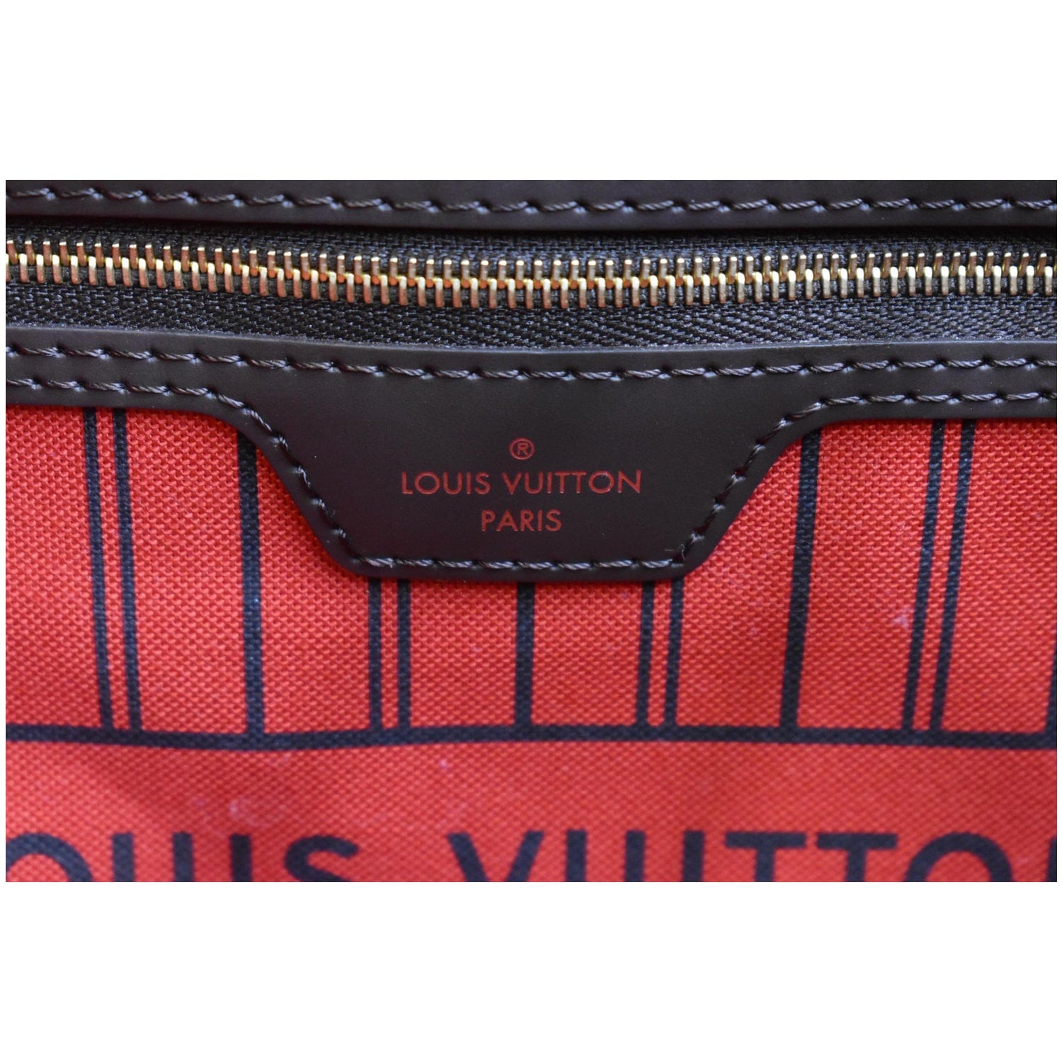 LOUIS VUITTON Neverfull GM Damier Ebene Tote Shoulder Bag Brown