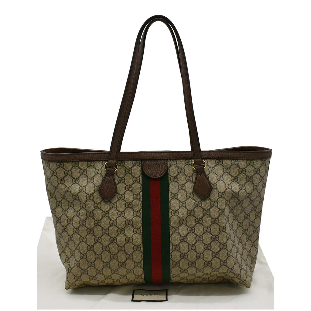 GUCCI Ophidia Medium Gucci Supreme Canvas Tote Bag Beige 631685