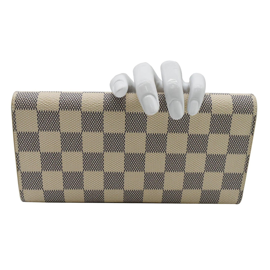 LOUIS VUITTON Emilie Damier Azur Wallet White