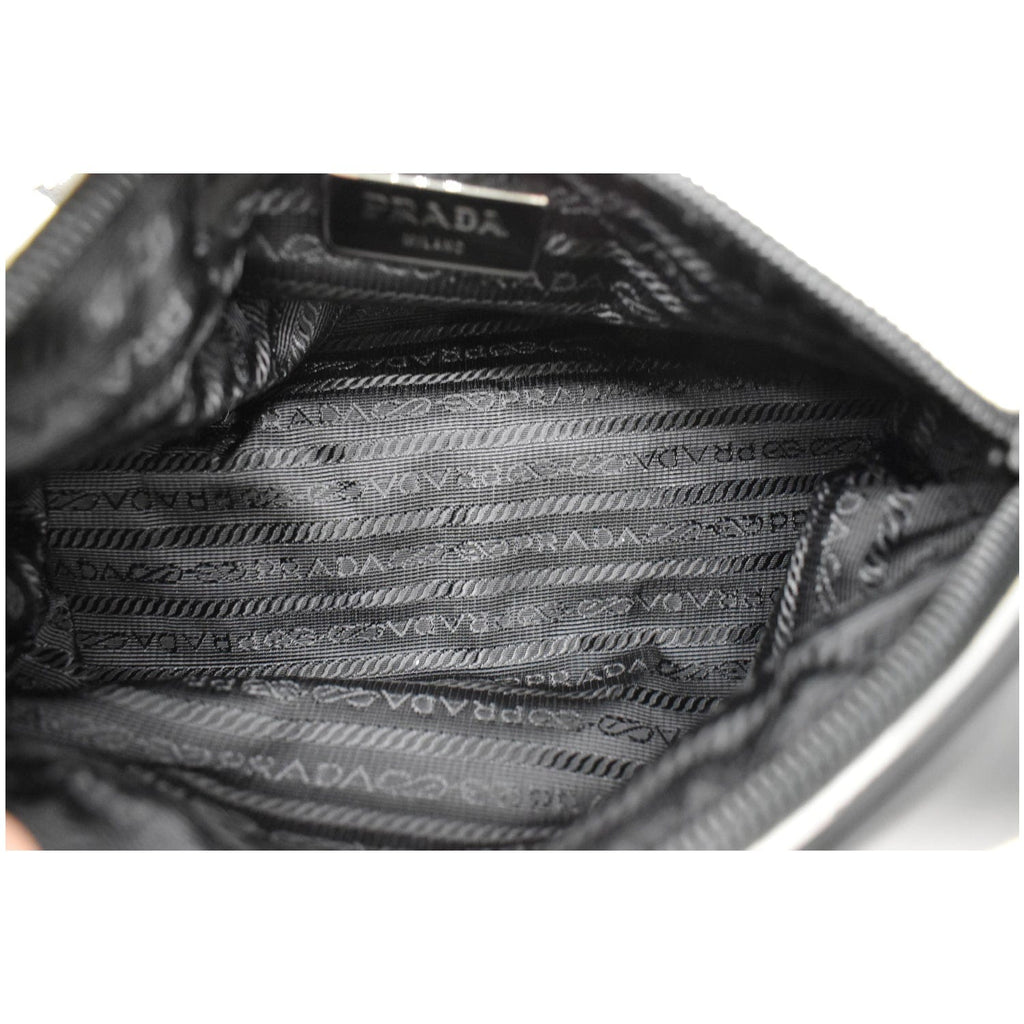PRADA New Vela Cylindrical Nylon Shoulder Bag White