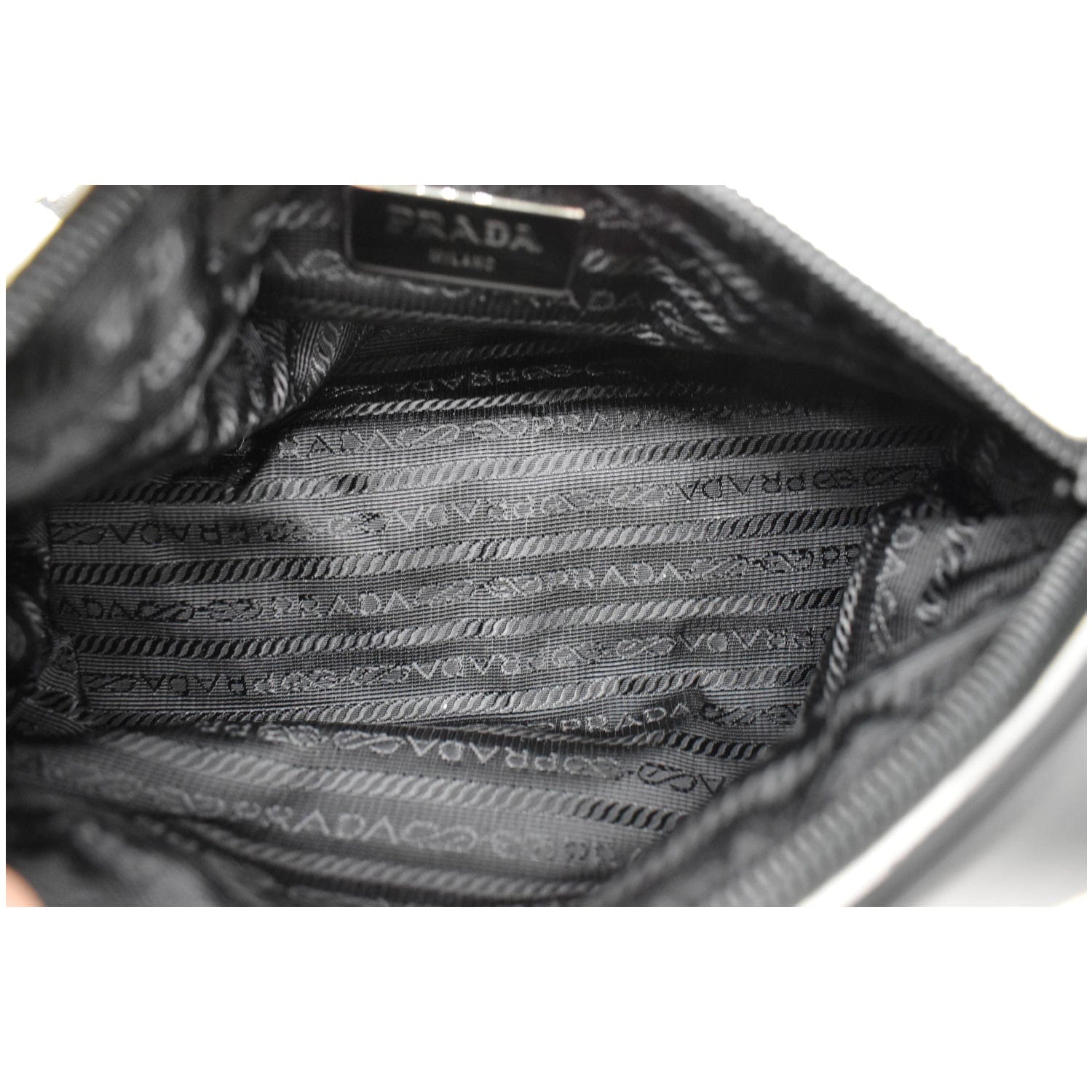 PRADA New Vela Cylindrical Nylon Shoulder Bag White