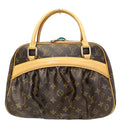 LOUIS VUITTON Mizi Monogram Canvas Satchel Handbag Brown