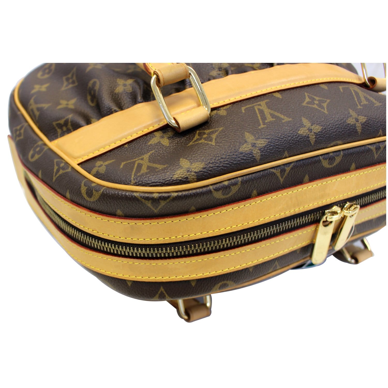 LOUIS VUITTON Mizi Monogram Canvas Satchel Handbag Brown