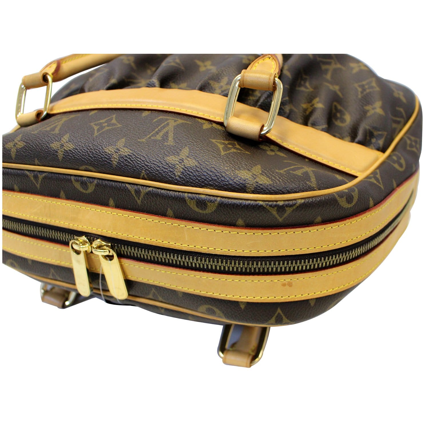 LOUIS VUITTON Mizi Monogram Canvas Satchel Handbag Brown