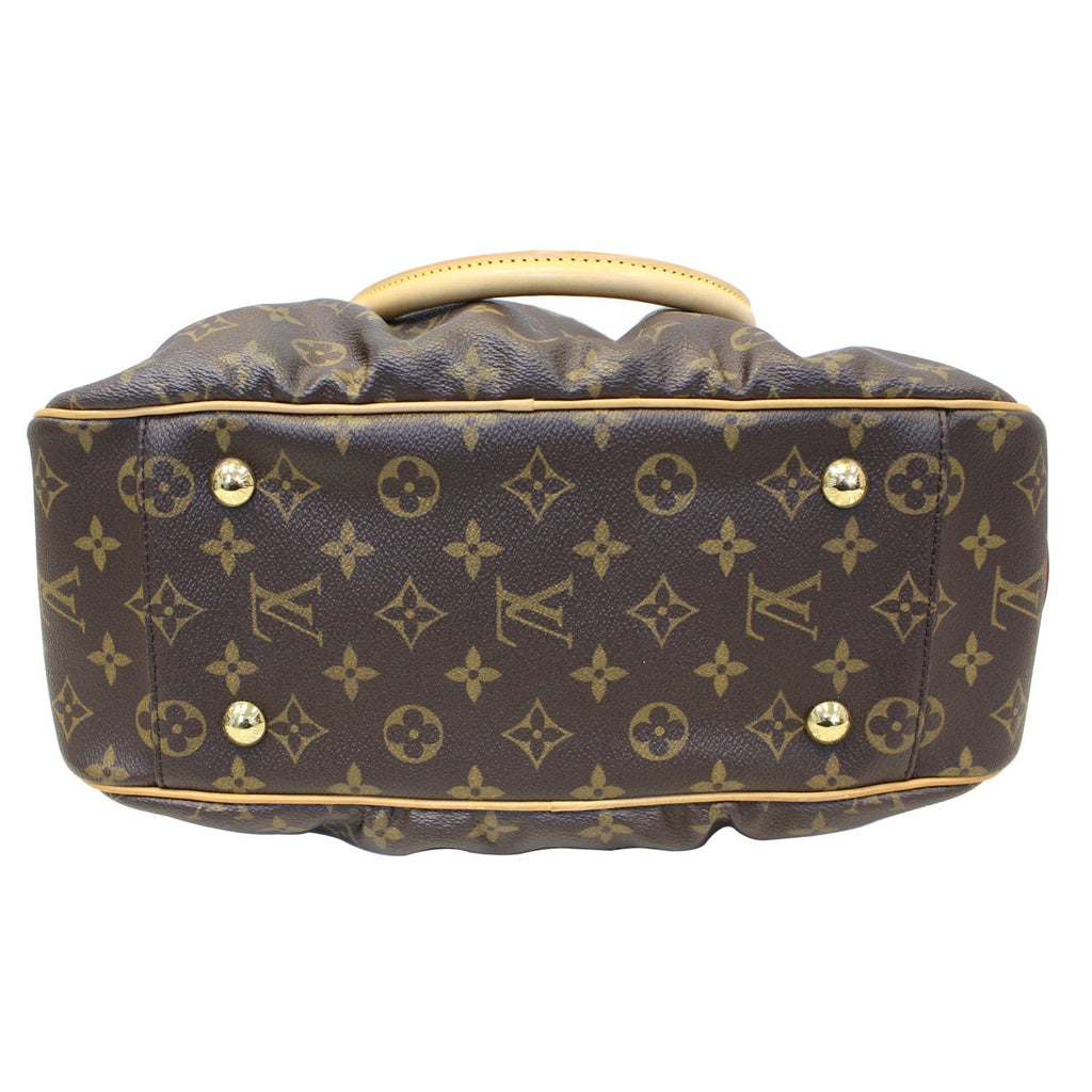 LOUIS VUITTON Mizi Monogram Canvas Satchel Handbag Brown