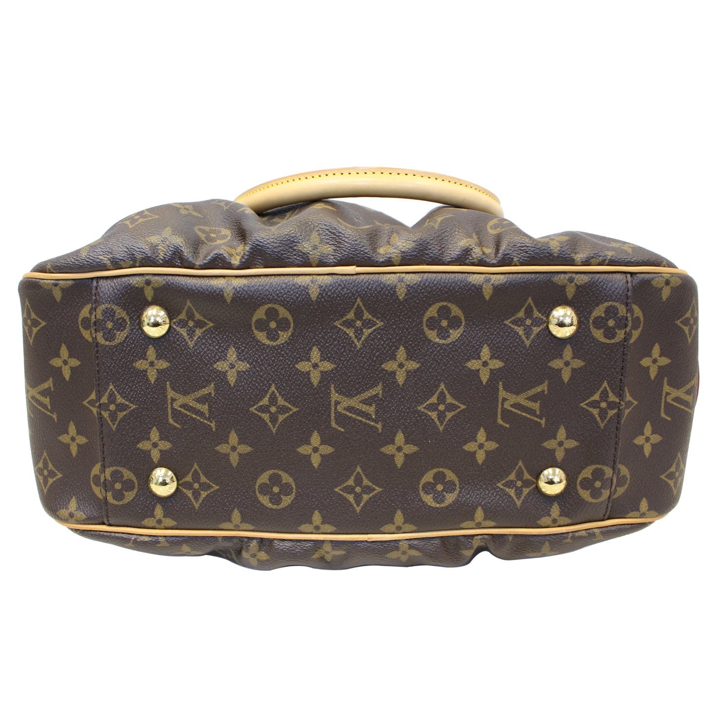 LOUIS VUITTON Mizi Monogram Canvas Satchel Handbag Brown