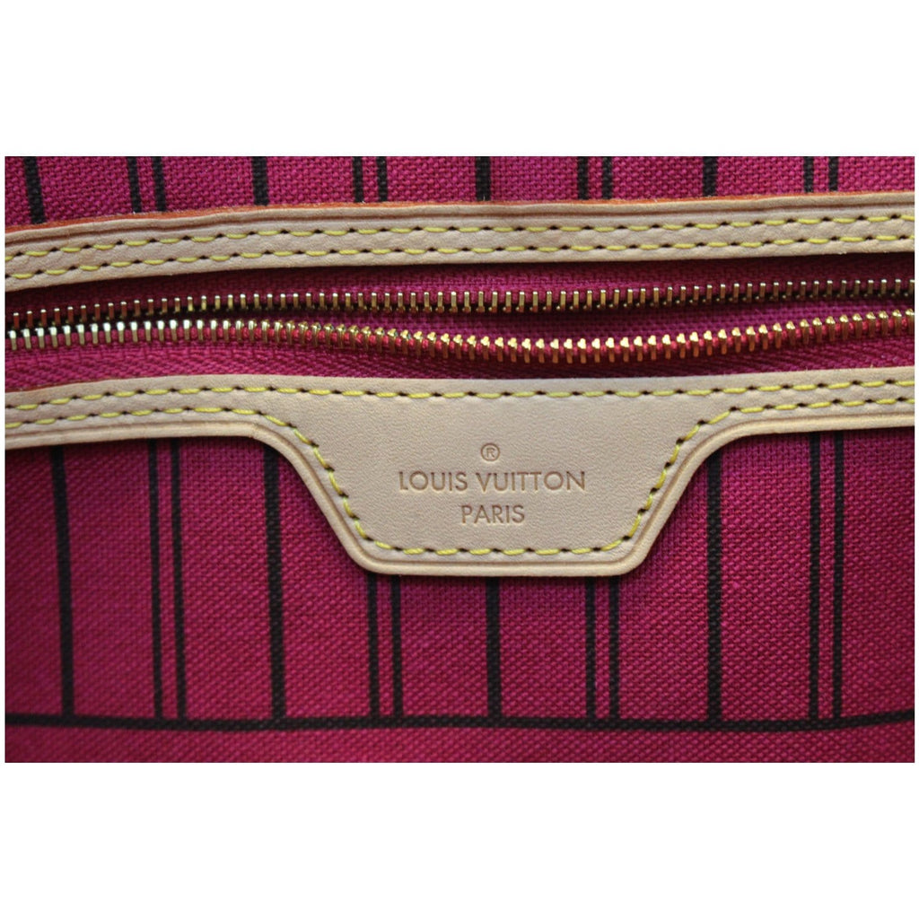 LOUIS VUITTON Neverfull GM Monogram Canvas Shoulder Bag Fuchsia