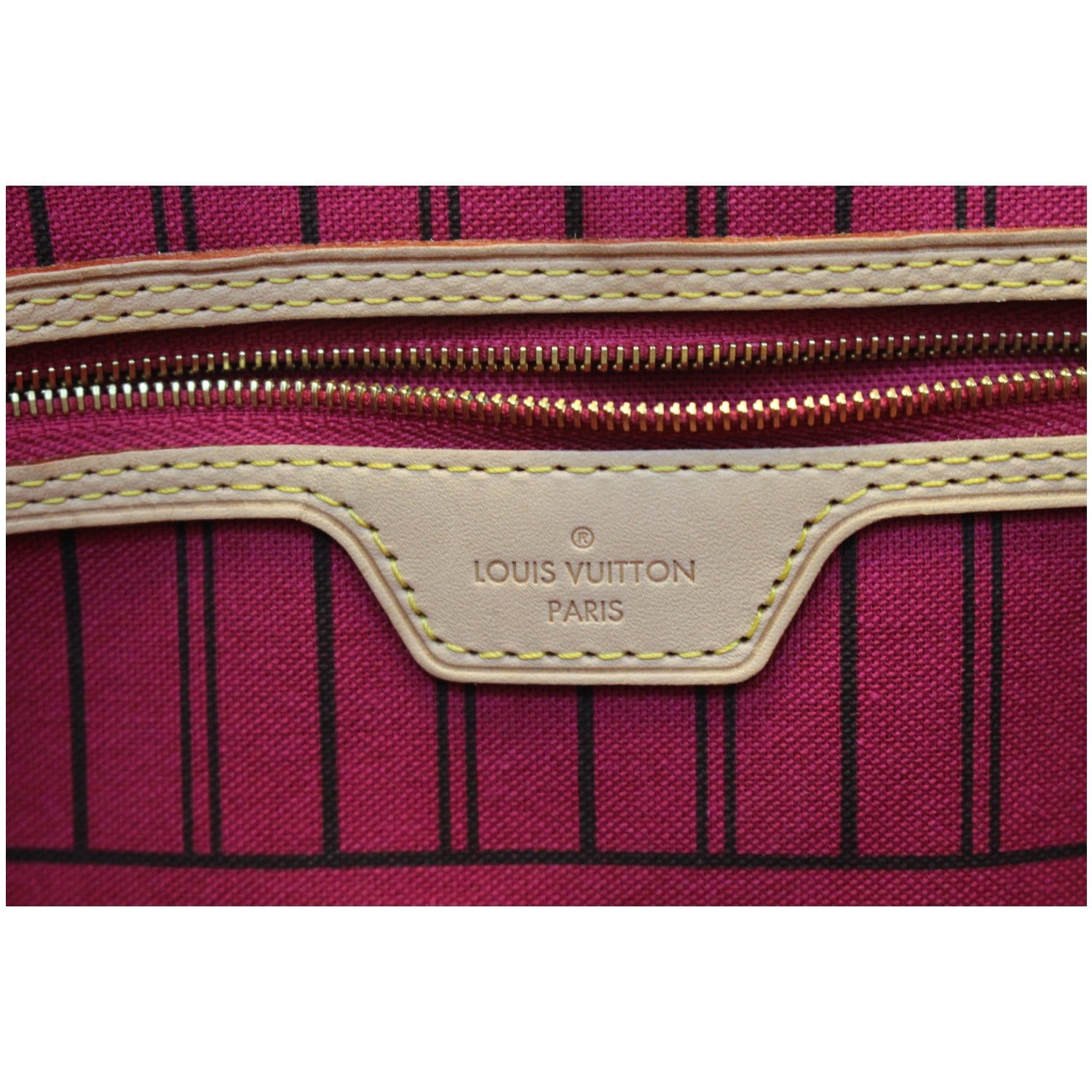 LOUIS VUITTON Neverfull GM Monogram Canvas Shoulder Bag Fuchsia