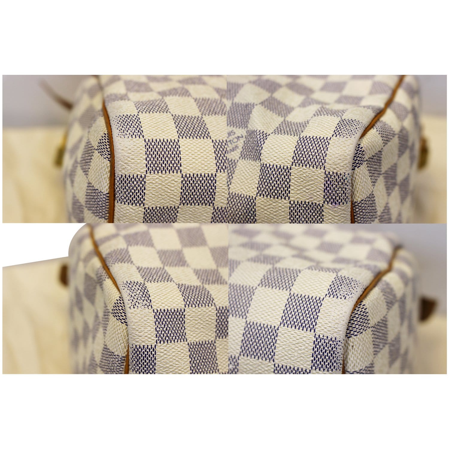 LOUIS VUITTON Speedy 30 Damier Azur Satchel Handbag