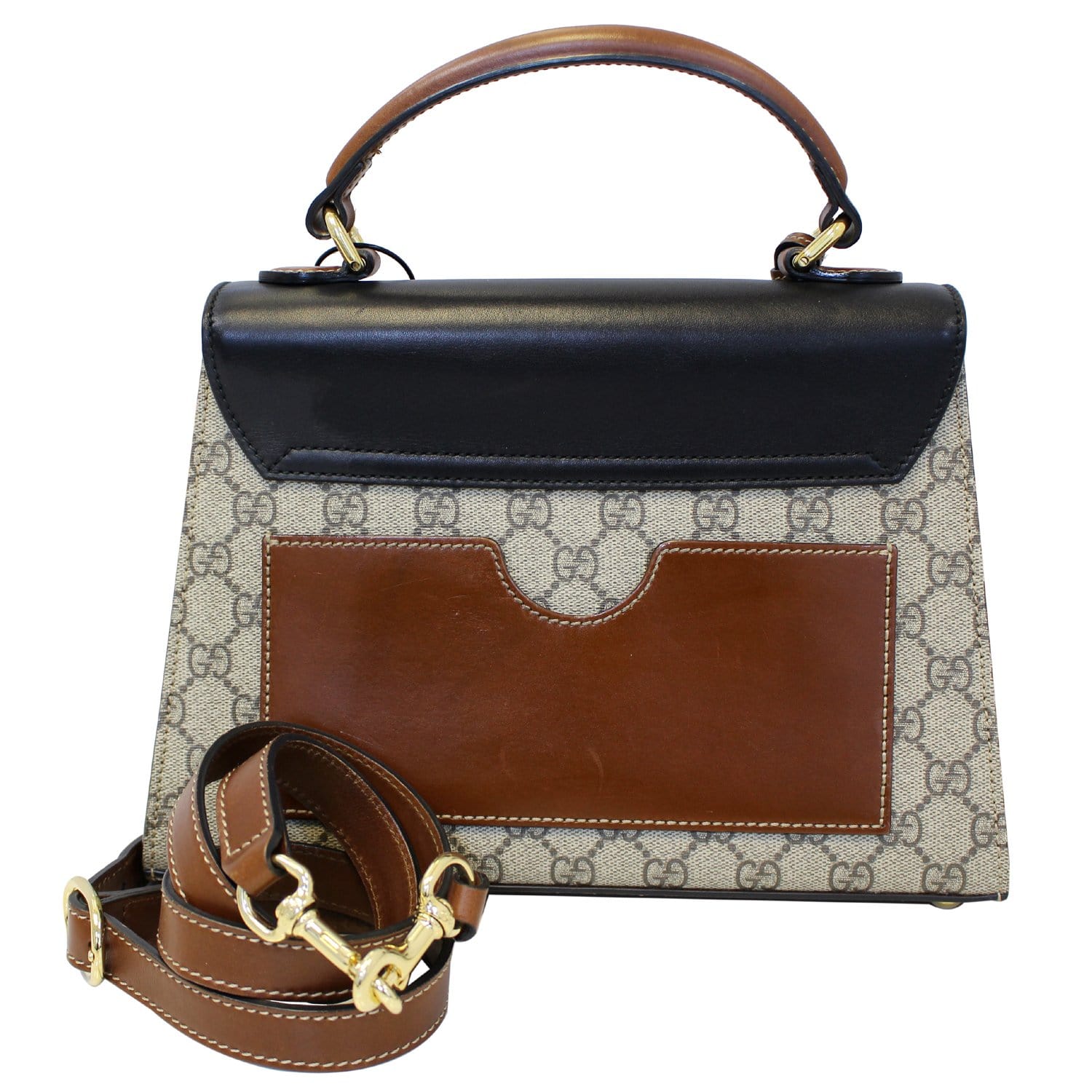 GUCCI Small Padlock Gucci Supreme Monogram Top Handle Crossbody Bag