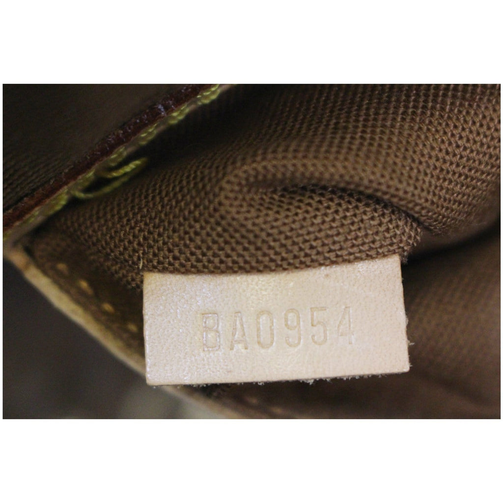 LOUIS VUITTON Alma Monogram Canvas Satchel Bag Brown