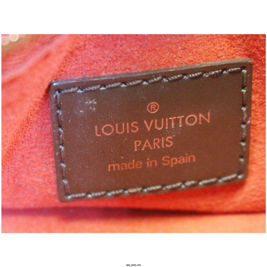 LOUIS VUITTON Reggia Damier Ebene Shoulder Bag Brown