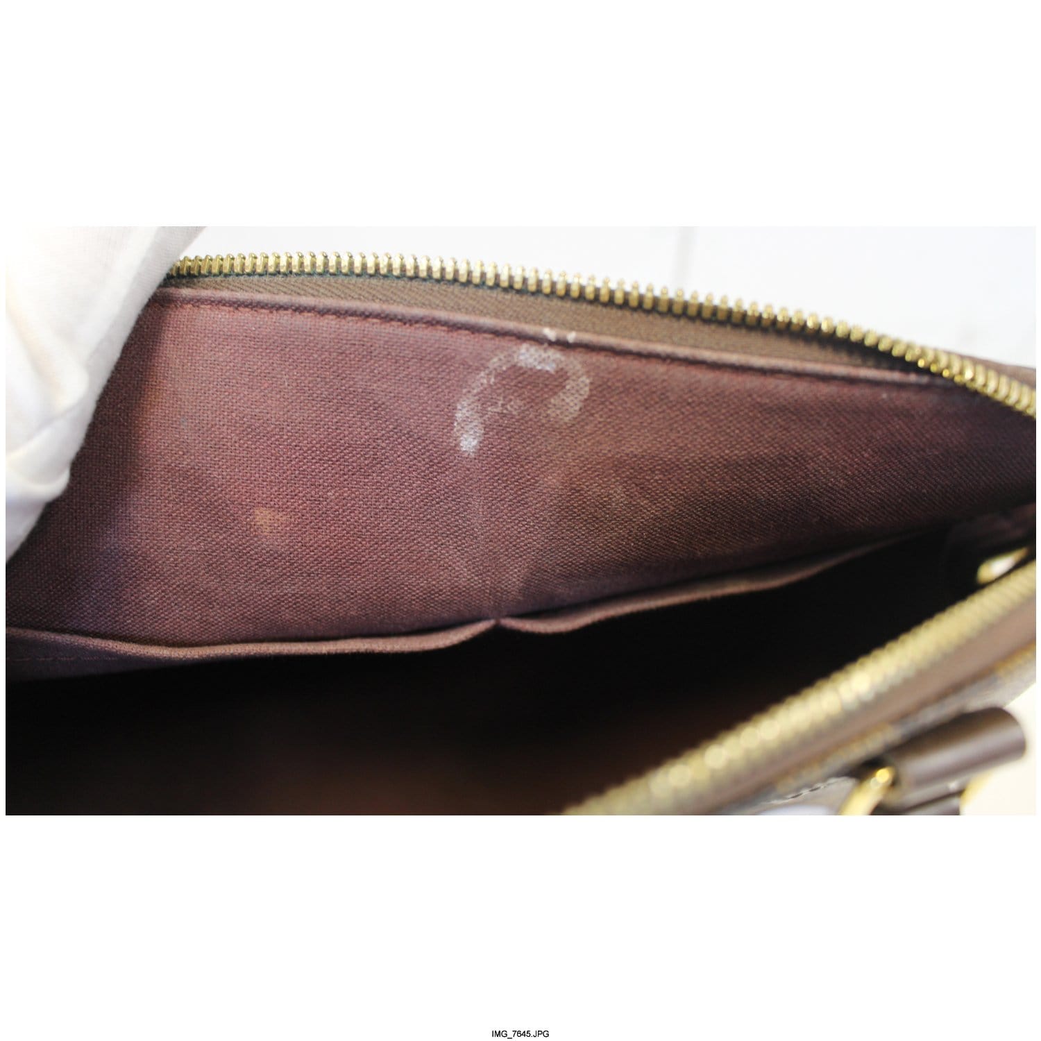 LOUIS VUITTON Alma Damier Ebene Handbag Brown