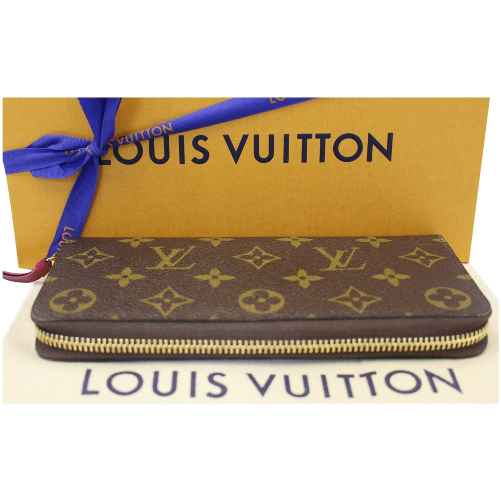 LOUIS VUITTON Clemence Monogram Canvas Wallet Brown
