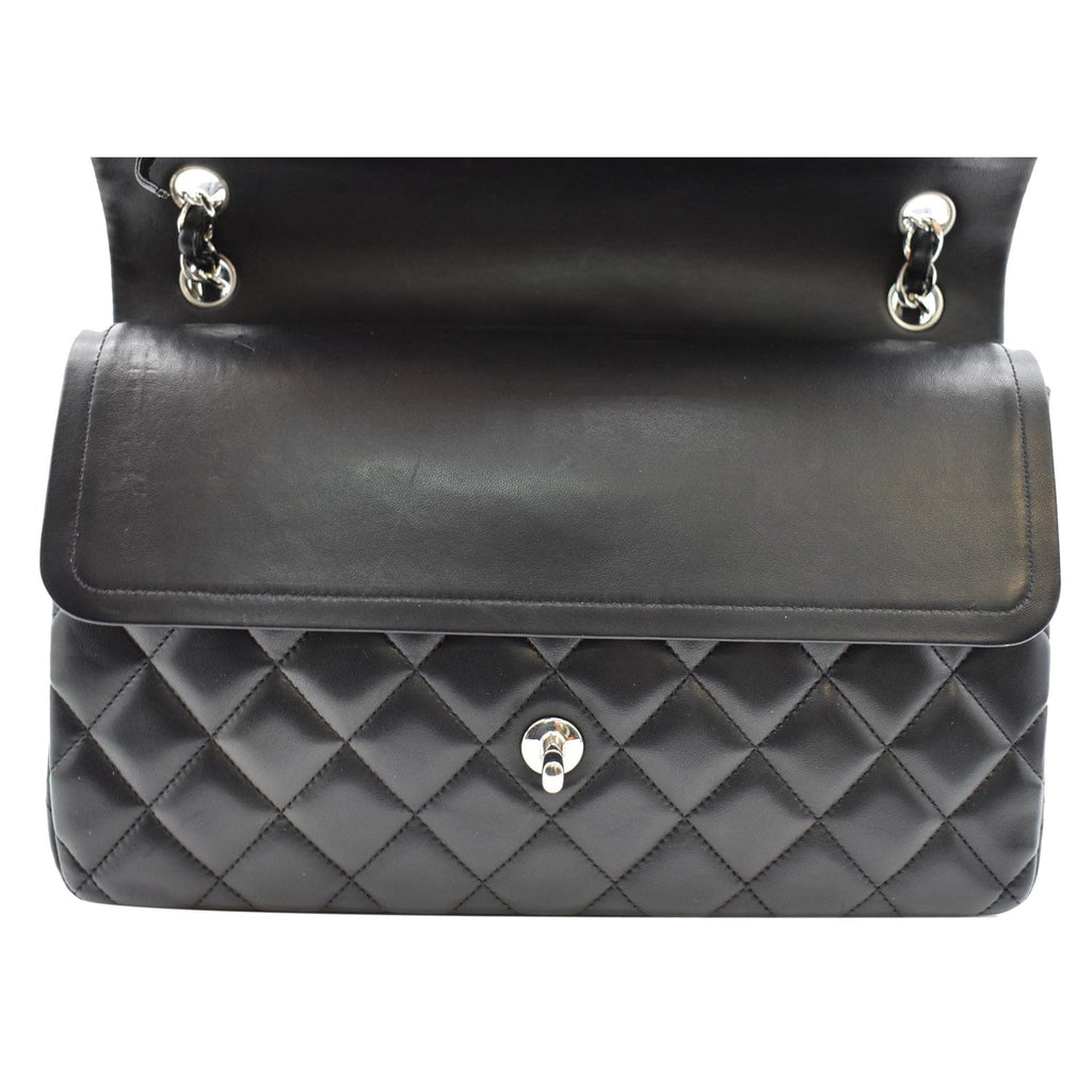 Chanel Classic Jumbo Double Flap  Leather Shoulder Bag Black