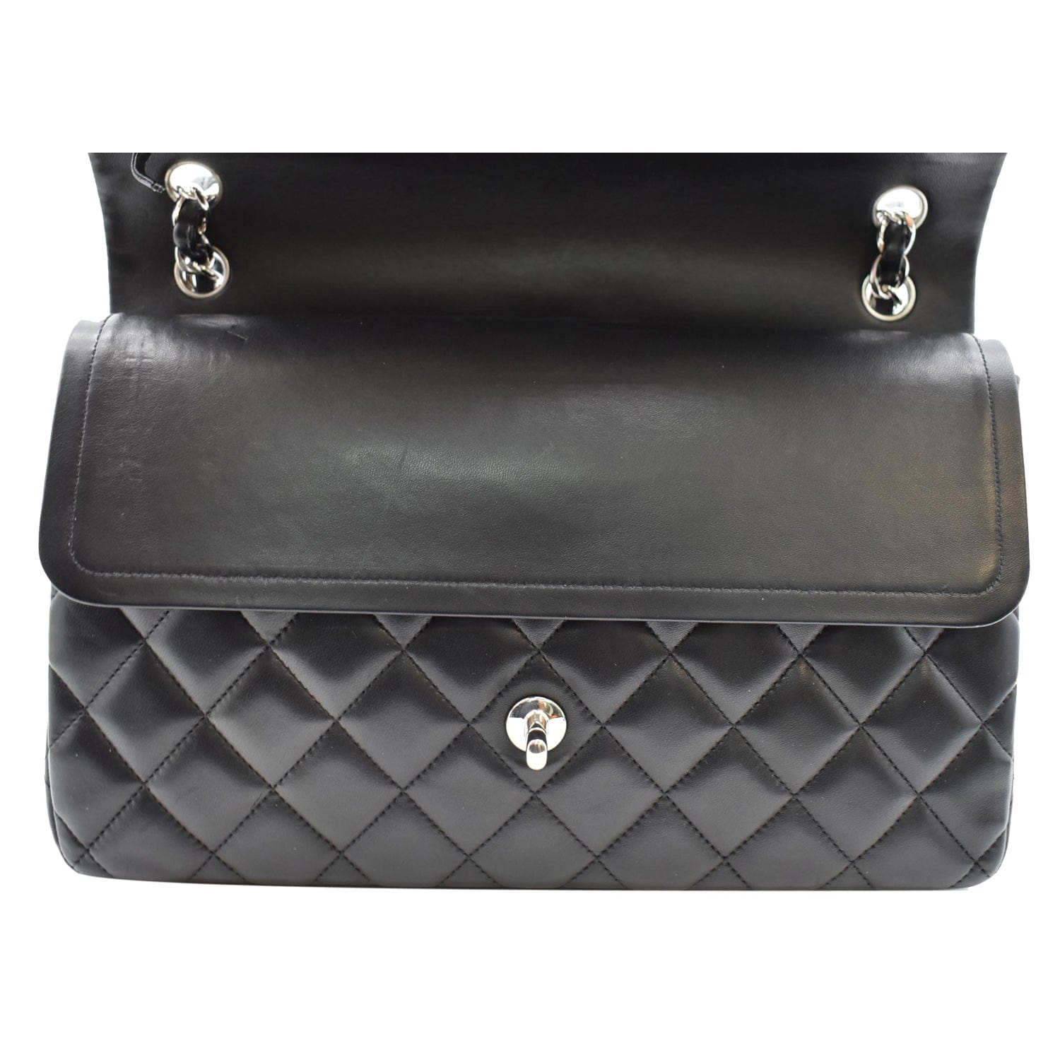 Chanel Classic Jumbo Double Flap  Leather Shoulder Bag Black