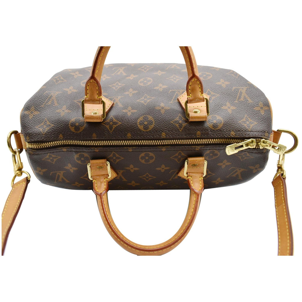 LOUIS VUITTON Speedy 30 Bandouliere Monogram Canvas Shoulder Bag Brown