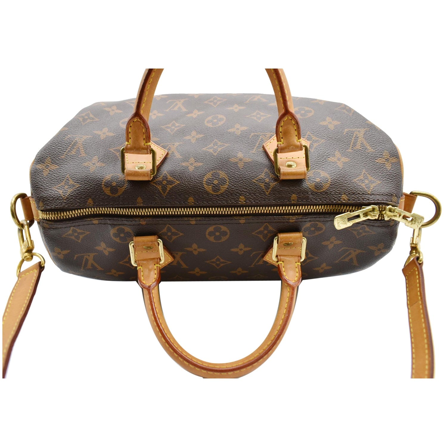 LOUIS VUITTON Speedy 30 Bandouliere Monogram Canvas Shoulder Bag Brown