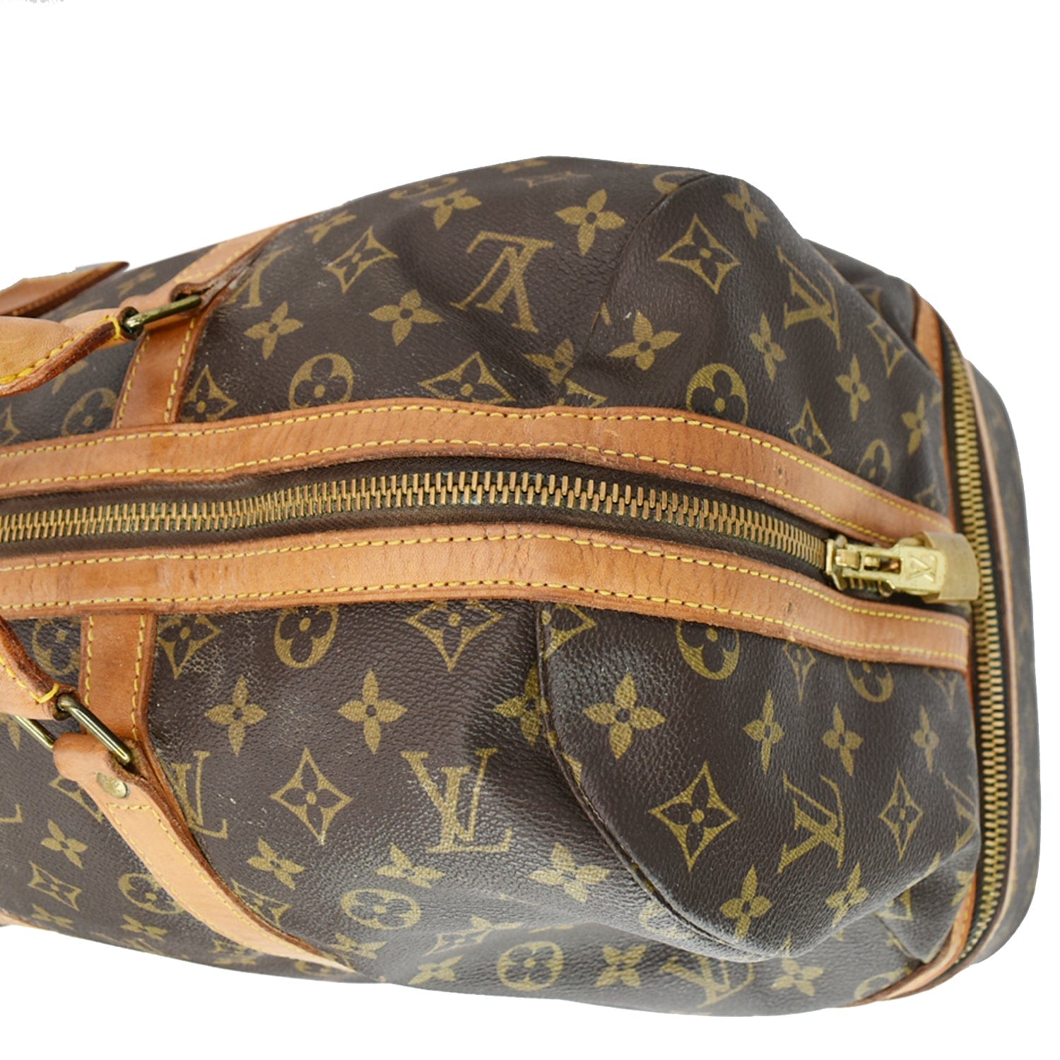 LOUIS VUITTON  Sac Sport Monogram Canvas Boston Travel Bag Brown