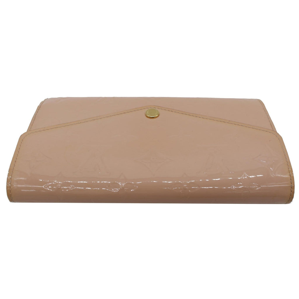LOUIS VUITTON Sarah Monogram Vernis Leather Chain Wallet Light Pink