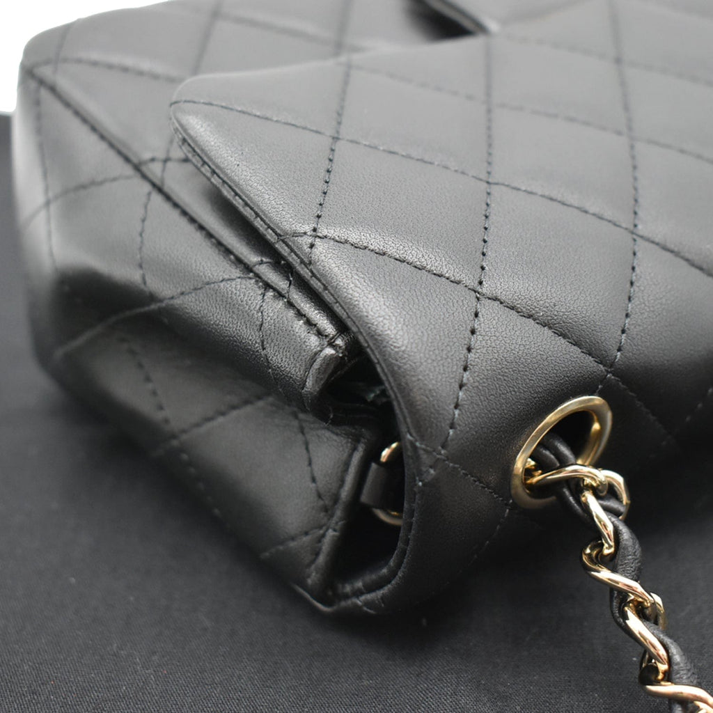 Chanel Mini Rectangular Flap Quilted  Leather Shoulder Bag Black- Hot Deals