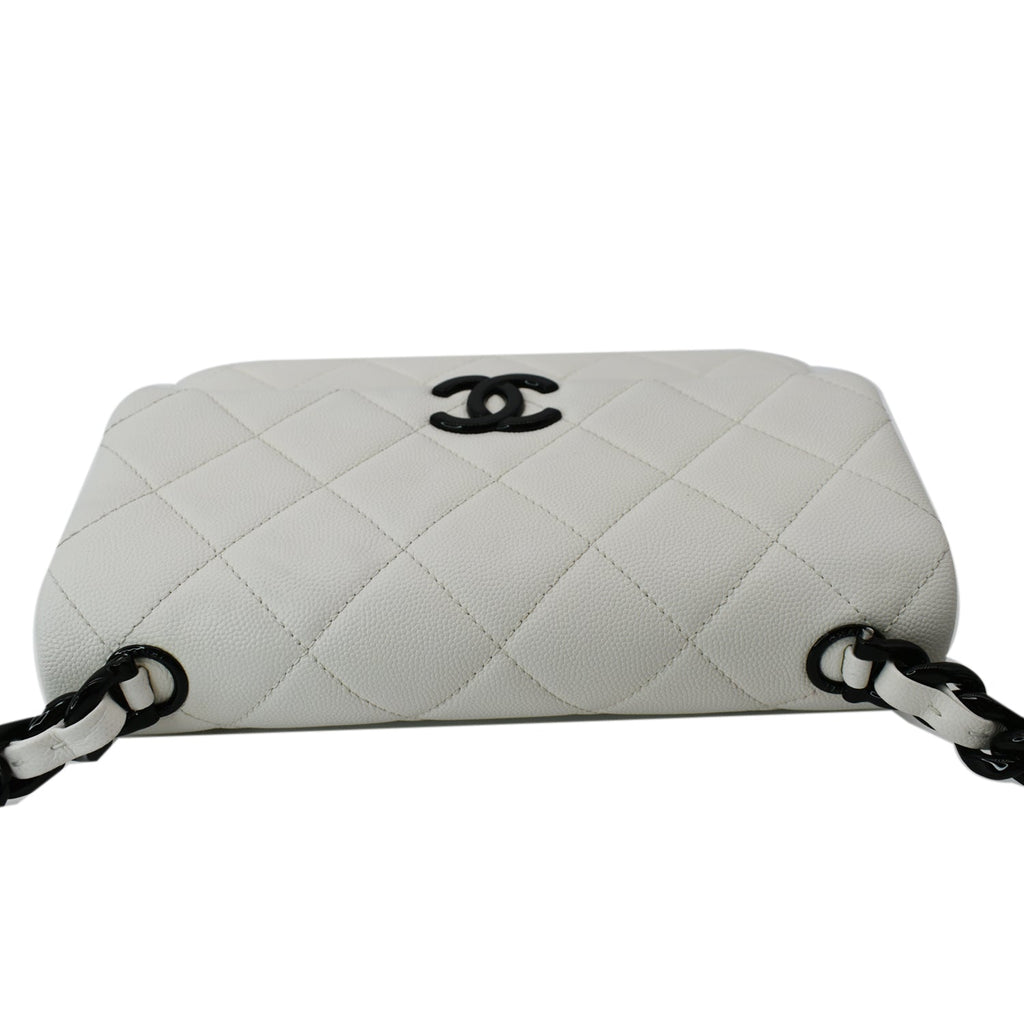 Chanel My Everything Caviar Quilted Leather Flap Shoulder Bag White