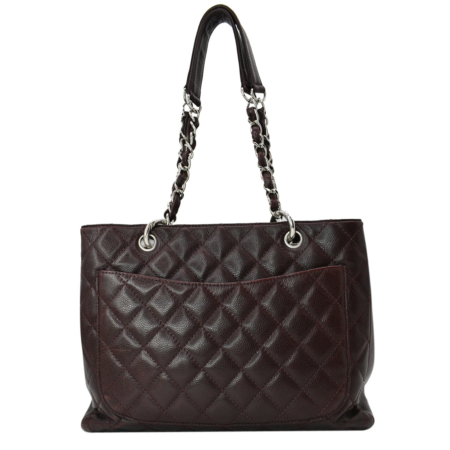 Chanel Grand Shopping GST Caviar Leather Tote Bag Maroon