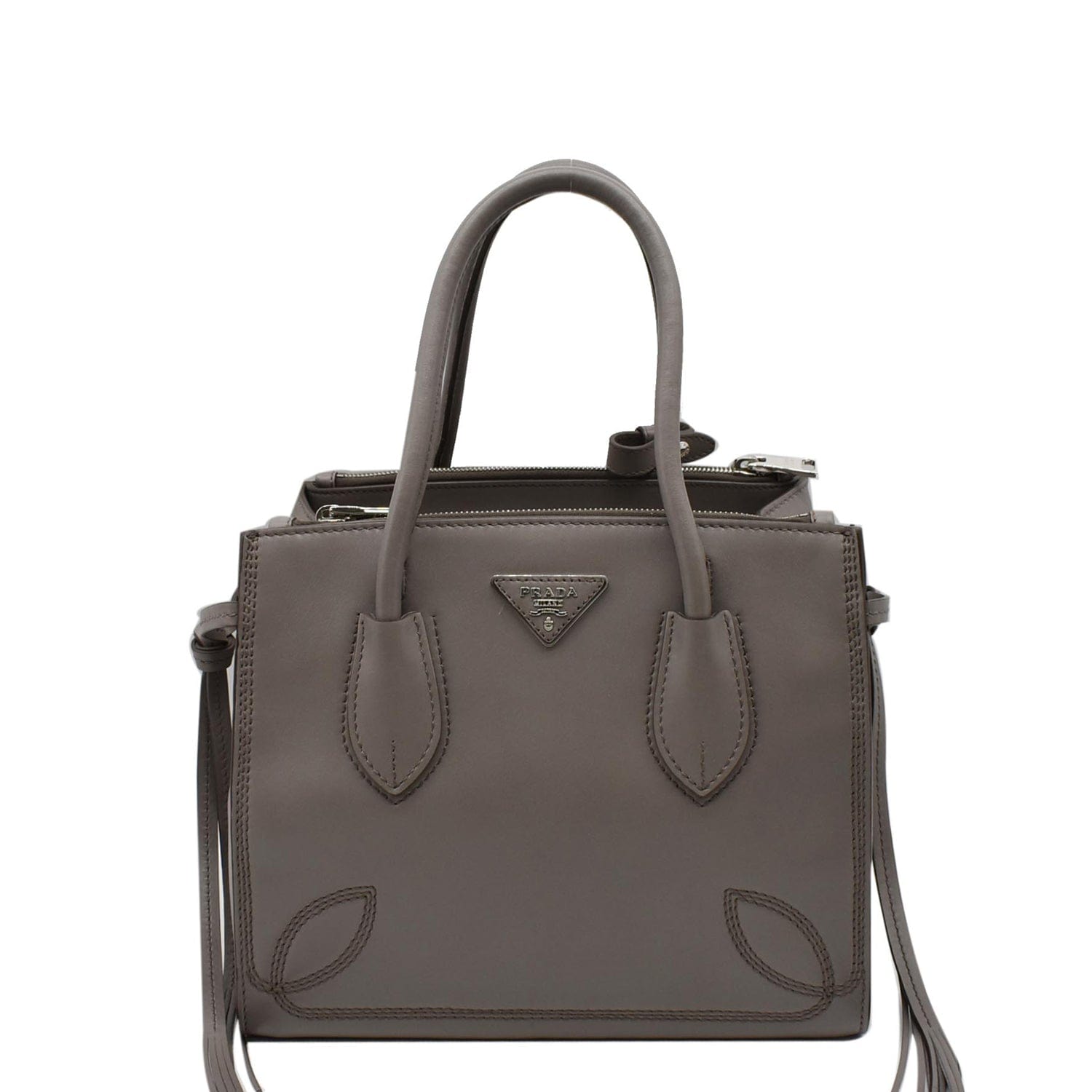 PRADA City Sport B2925R Leather 2Way Shoulder Bag Grey