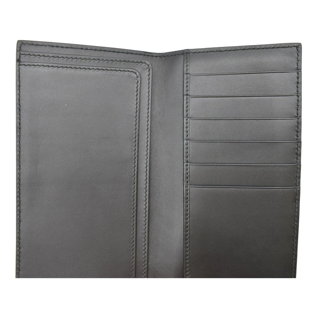 GUCCI Continental Long Gucci Guccissima Leather Wallet Black 224183