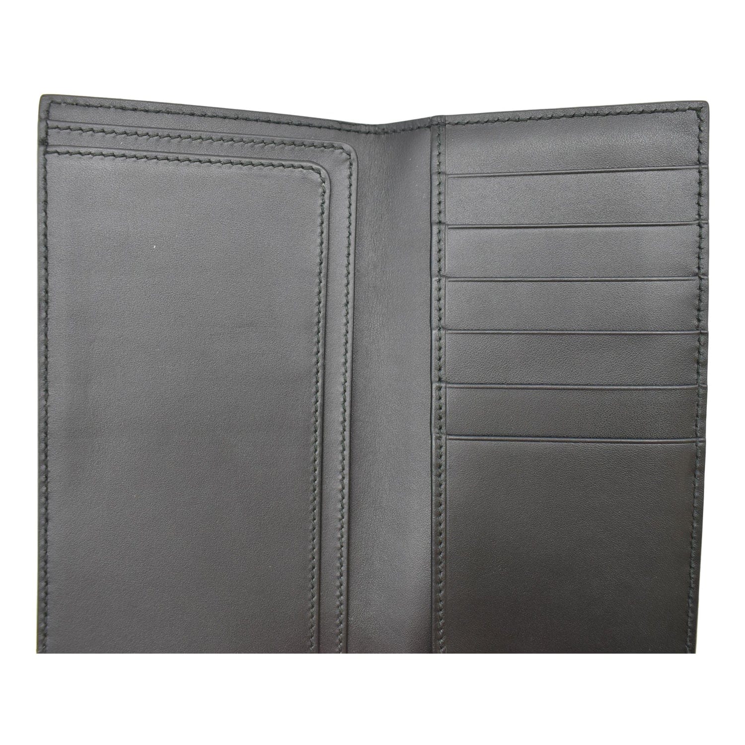 GUCCI Continental Long Gucci Guccissima Leather Wallet Black 224183