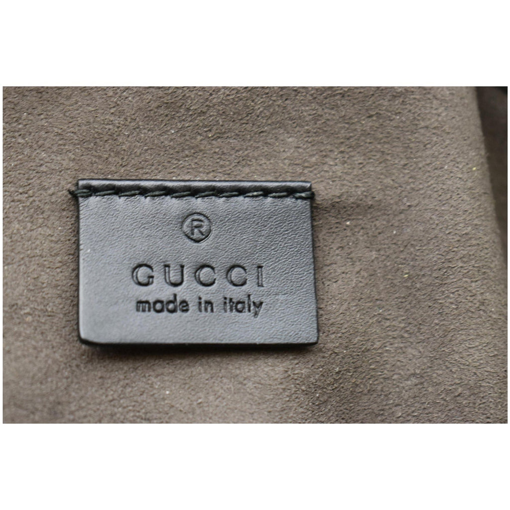 GUCCI Gucci Signature Leather Backpack Bag Black 406370