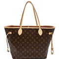 LOUIS VUITTON Neverfull MM Monogram Canvas Tote Bag Brown