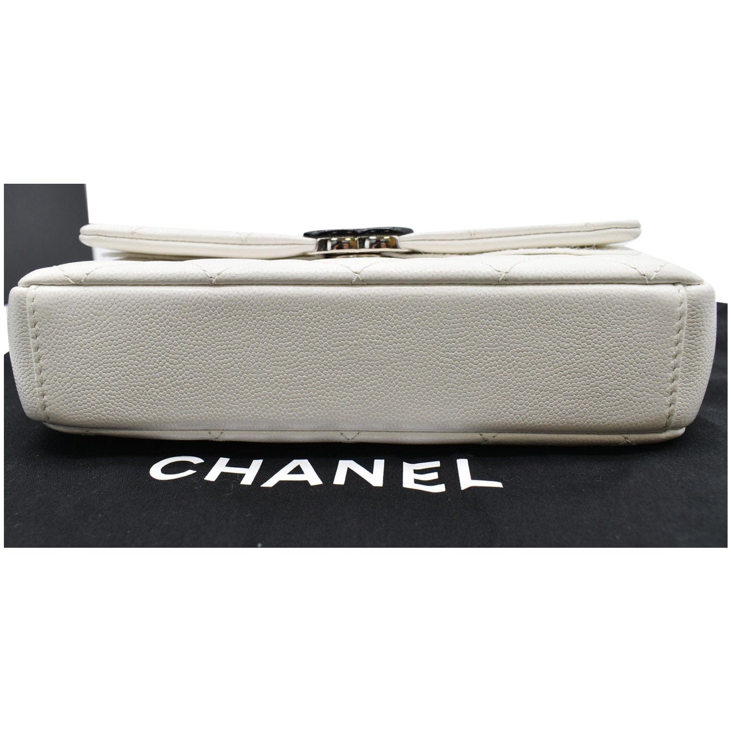 Chanel My Everything Small Caviar Quilted Leather Flap Shoulder Bag White