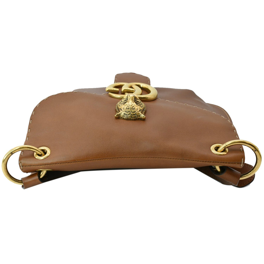 GUCCI Gucci Marmont  Leather Shoulder Bag Brown 409154