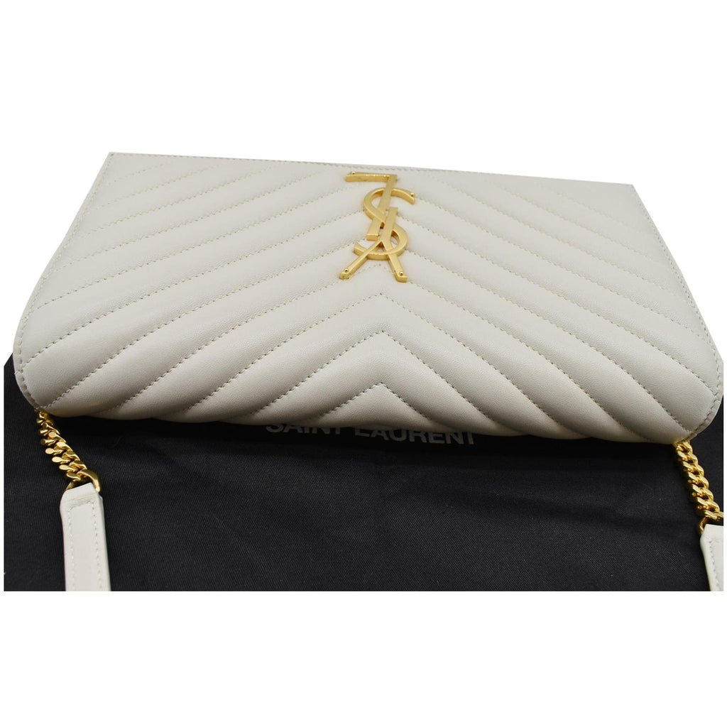 YVES SAINT LAURENT Kate Supple 99  Leather Chain Shoulder Bag Light cream