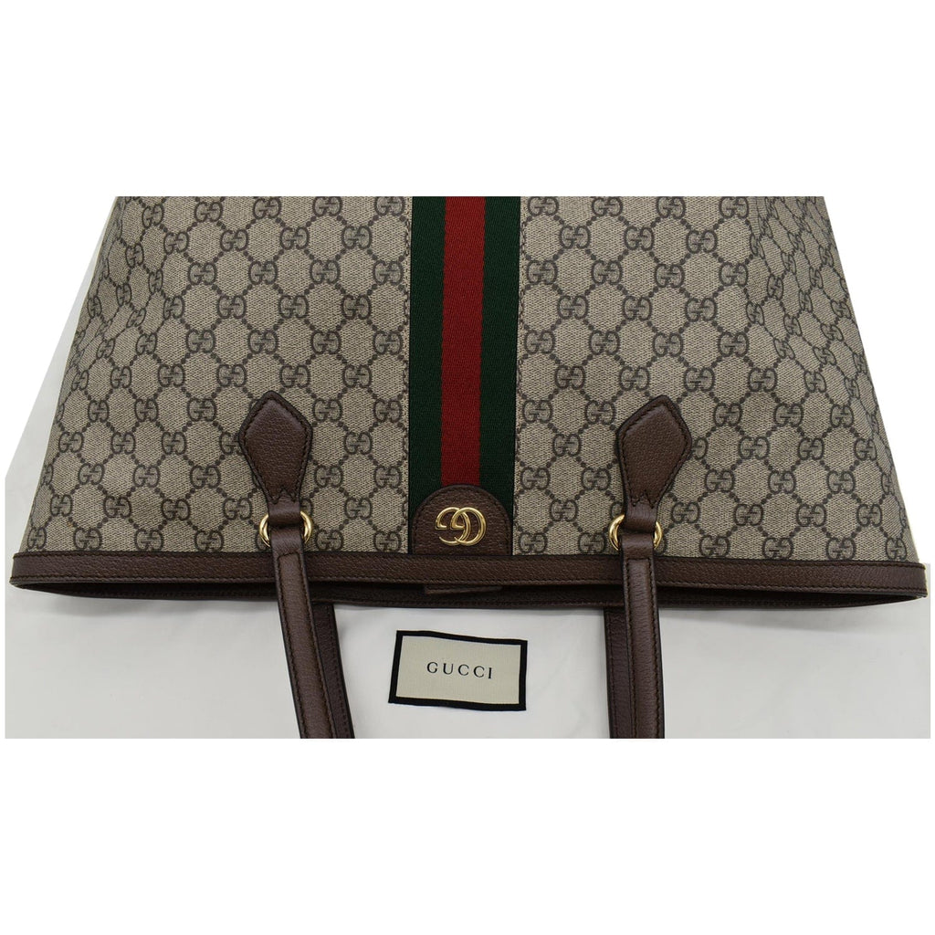 GUCCI Ophidia Medium Gucci Supreme Canvas Tote Bag Beige 631685