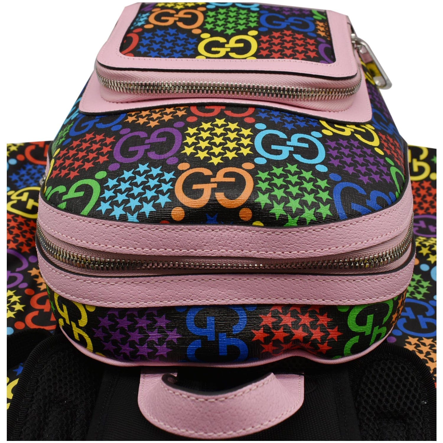 GUCCI Psychedelic Gucci Supreme Monogram Canvas Backpack Bag Multicolor 601296