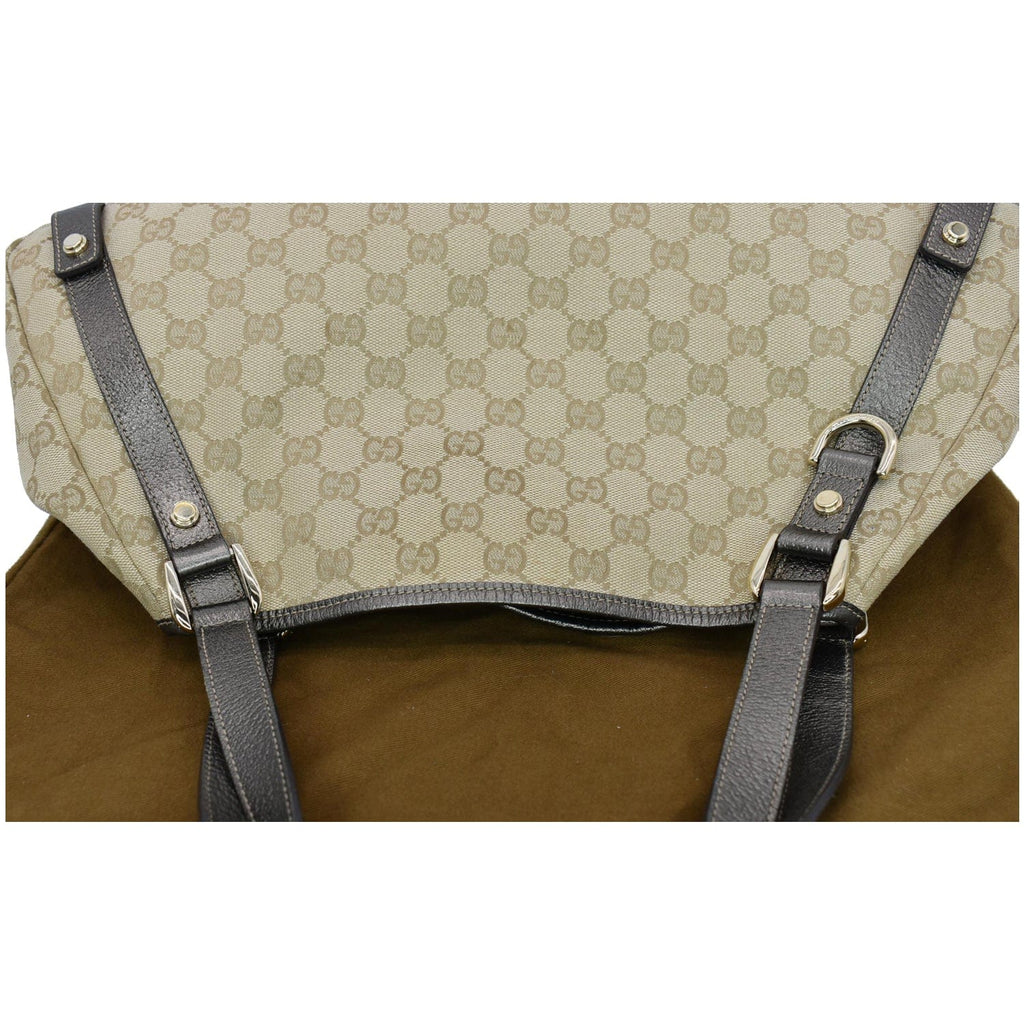 GUCCI Medium Abbey Gucci Canvas Shoulder Bag Beige 130736