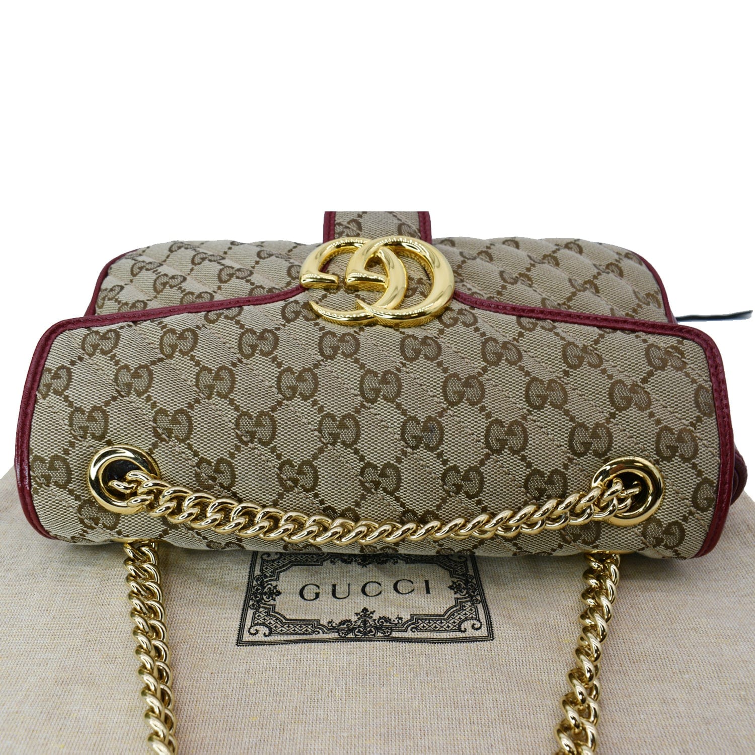 GUCCI Gucci Marmont Small Matelasse Canvas Shoulder Bag Beige 443497