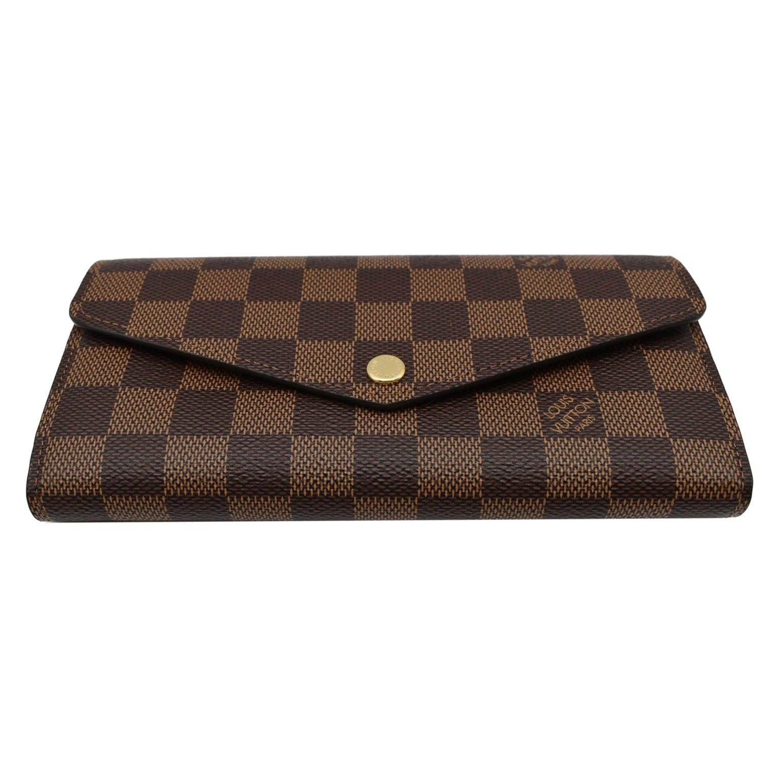 LOUIS VUITTON Sarah Damier Ebene Wallet Brown