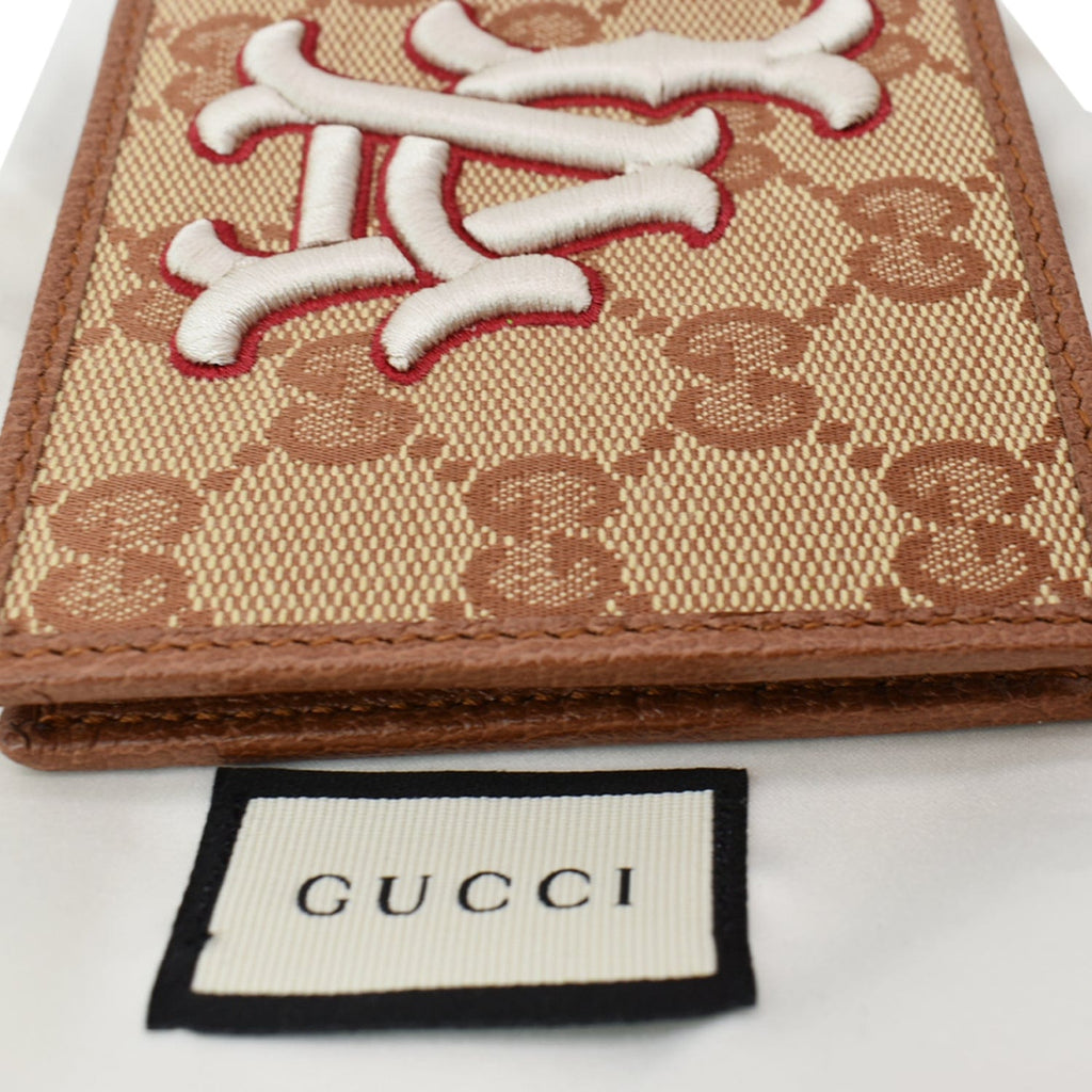 GUCCI Gucci LA Angels Patch Bi-fold Wallet Beige 547787