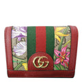 GUCCI Ophidia Flora Gucci Supreme Canvas Card Case Wallet Red 523155 - 10% Off