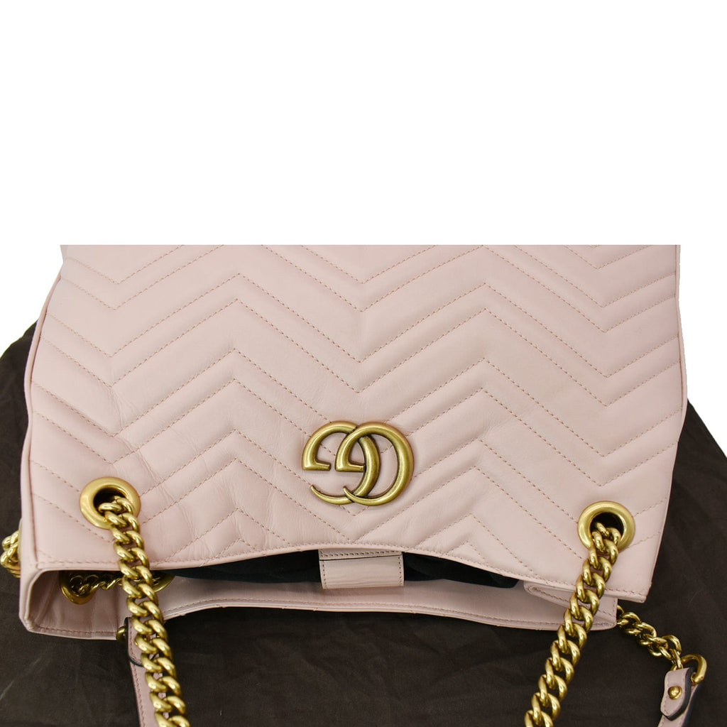 GUCCI Gucci Marmont Medium Metelasse Quilted Leather Shoulder Bag Nude 453569 - Hot Deals